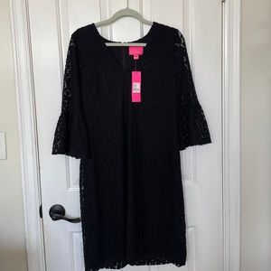 Black Lace Lilly Pulitzer cocktail dress with tags.
